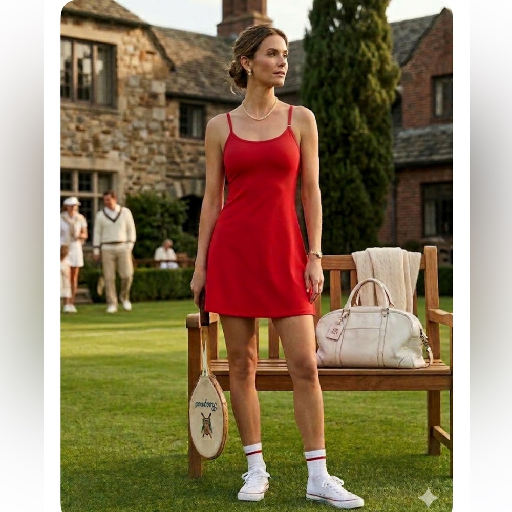 Red Mini Slip Dress with Thin Straps